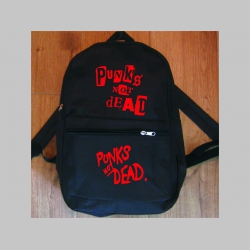 Punks not Dead - jednoduchý ľahký ruksak, rozmery pri plnom obsahu cca: 40x27x10cm materiál 100%polyester